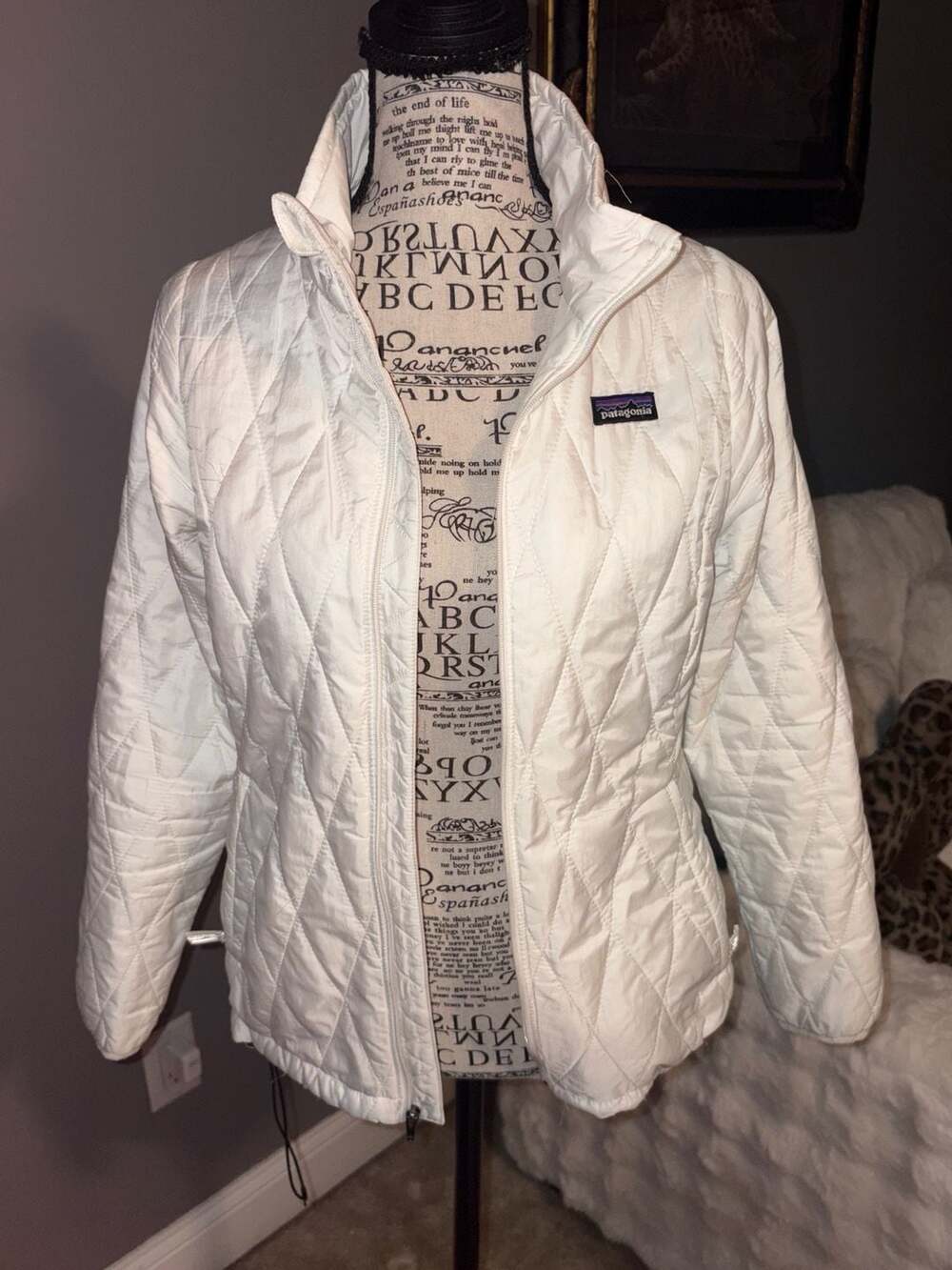 Patagonia Girl's Nano Puff Quilted Primaloft Jacket White Size L 12